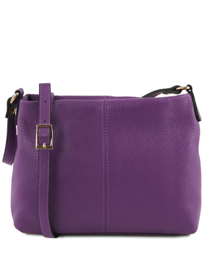 Geanta dama din piele naturala Tuscany Leather, mov
