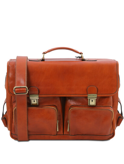 Servieta barbati din piele honey, Tuscany Leather, Ventimiglia TL SMART