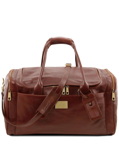 Geanta de voiaj din piele maro Tuscany Leather, marime mare