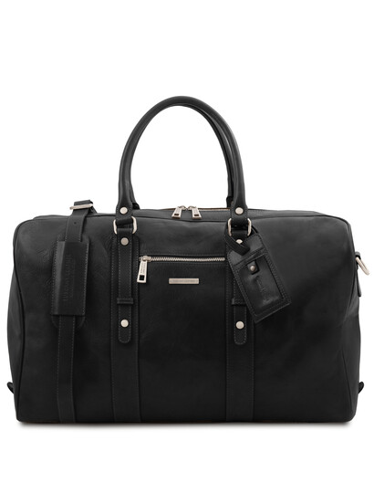 Geanta de voiaj din piele naturala neagra Tuscany Leather, Voyager