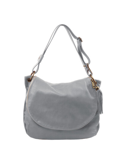Geanta dama din piele naturala Tuscany Leather, gri TL Bag