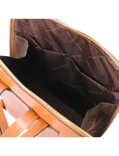 Rucsac de dama din piele naturala coniac, Tuscany Leather