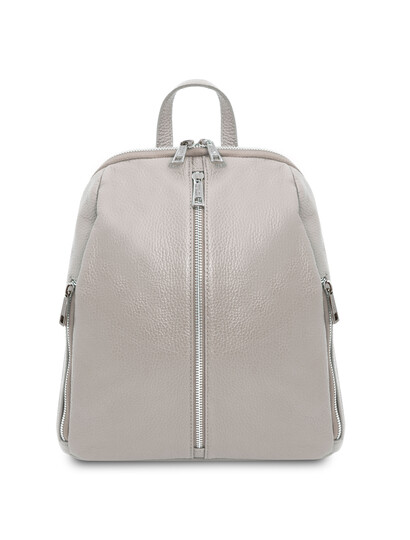 Rucsac dama din piele gri deschis, Tuscany Leather, TL Bag