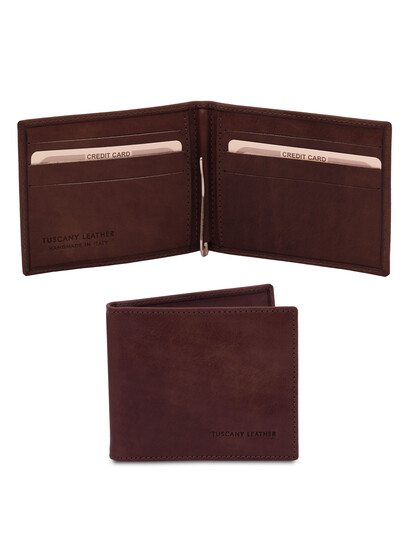 Portcard din piele naturala maro inchis Tuscany LeatherS