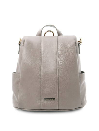 Rucsac dama piele naturala gri deschis Tuscany Leather