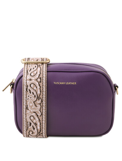 Geanta dama din piele naturala violet Tuscany Leather