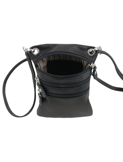 Geanta piele naturala Tuscany Leather, neagra Minicross
