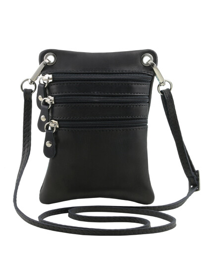 Geanta piele naturala Tuscany Leather, neagra MinicrosS