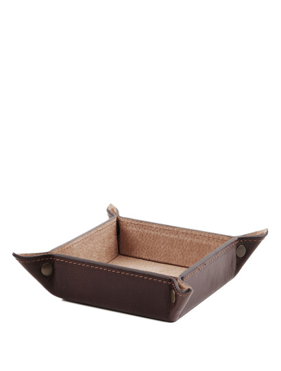 Tavita din piele naturala maro inchis, Tuscany Leather