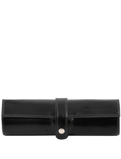 Etui stilou Tuscany Leather din piele naturala neagra