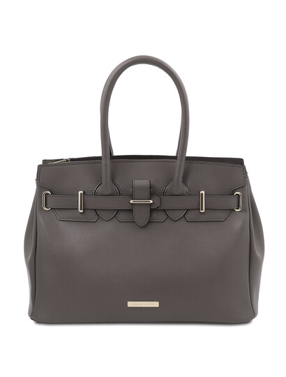 Geanta dama piele naturala, Tuscany Leather, TL Bag gri
