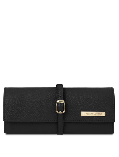 Etui piele neagra pentru bijuterii Tuscany Leather