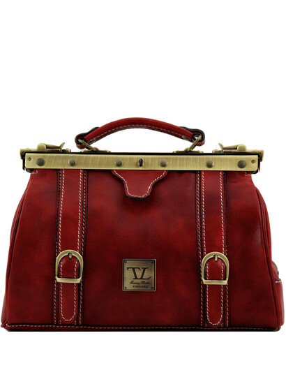 Geanta doctor din piele rosie Tuscany Leather, Monalisa