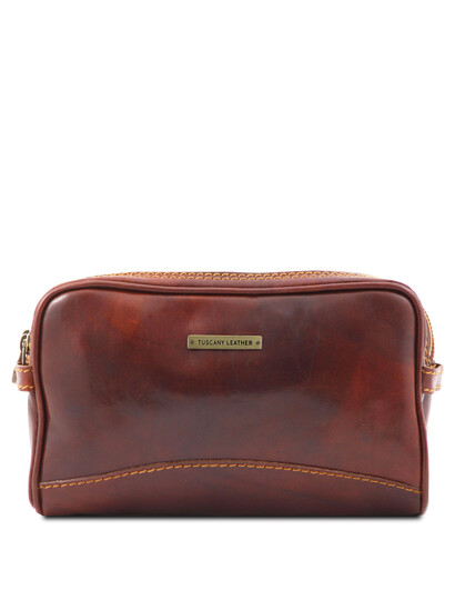 Geanta cosmetice din piele maro Tuscany Leather, Igor