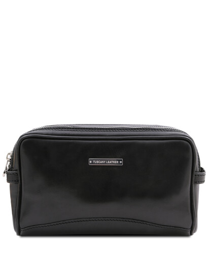 Geanta cosmetice din piele neagra Tuscany Leather, Igor