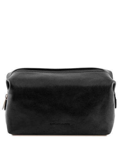Geanta cosmetice piele neagra, marime mare, Tuscany Leather, Smarty