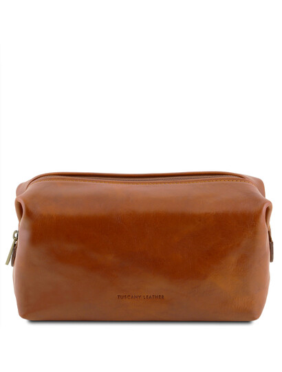 Geanta cosmetice piele honey, marime mica, Tuscany Leather, Smarty