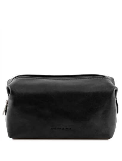Geanta cosmetice piele neagra, marime mica, Tuscany Leather, Smarty