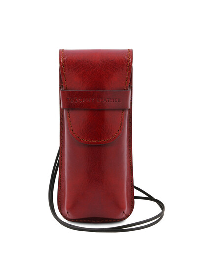 Etui ochelari piele rosie Tuscany Leather