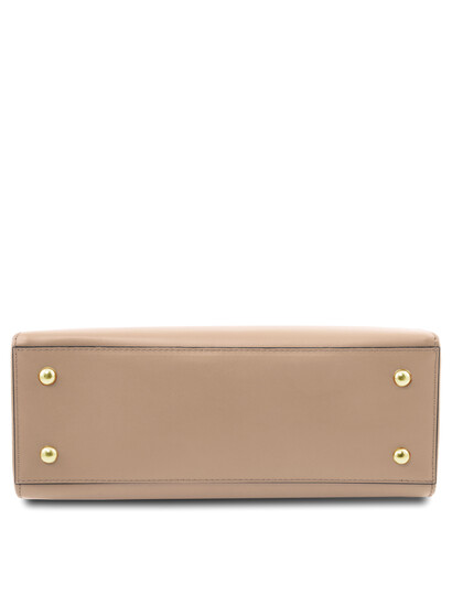 Geanta de mana din piele sampanie, Tuscany Leather, Aura