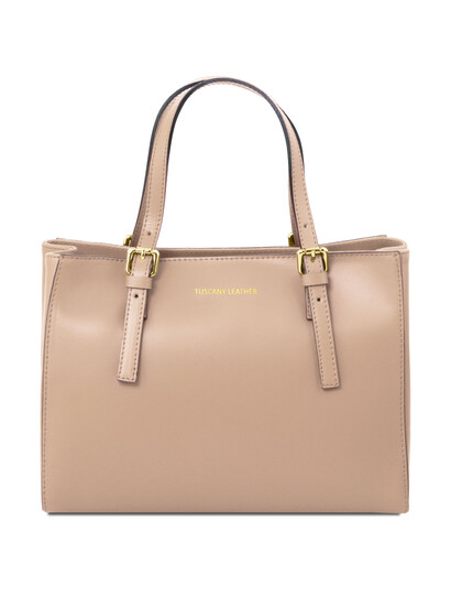 Geanta dama din piele sampanie Tuscany Leather, AuraS