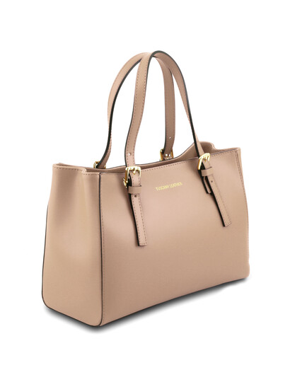 Geanta dama din piele sampanie, Tuscany Leather, Aura
