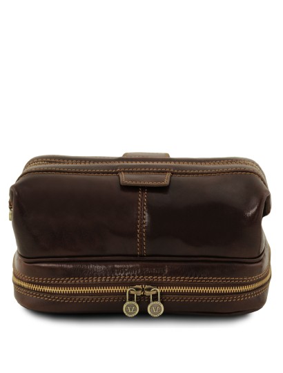 Geanta cosmetice maro inchis, Tuscany Leather, Patrick
