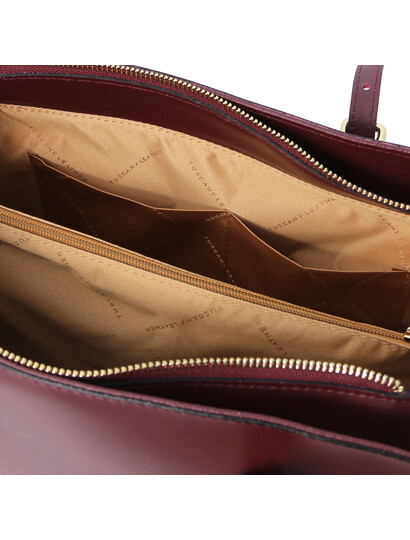 Geanta dama umar, piele naturala bordo, Tuscany Leather, TL Bag