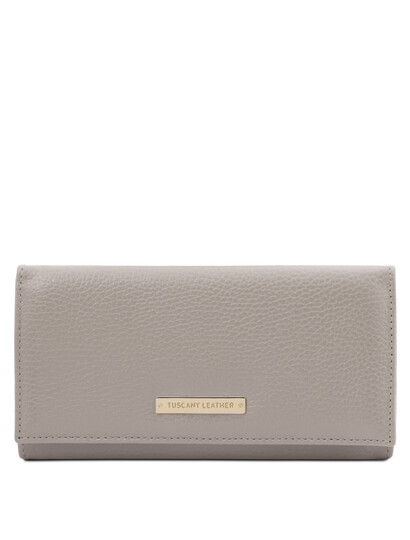 Portofel dama din piele gri deschis, Tuscany Leather, Nefti