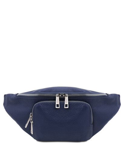Borseta barbateasca din piele albastra Tuscany Leather, Anthony