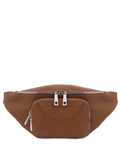 Borseta barbateasca din piele coniac Tuscany Leather, Anthony