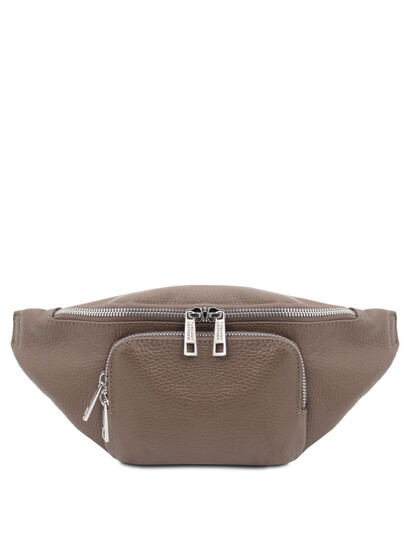 Borseta barbateasca din piele grej Tuscany Leather, Anthony