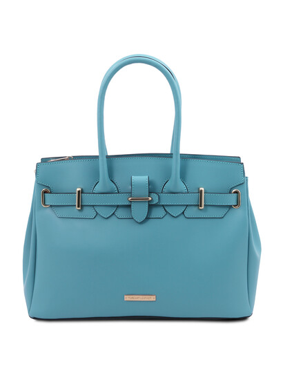 Geanta dama piele naturala, Tuscany Leather, TL Bag turcoaz