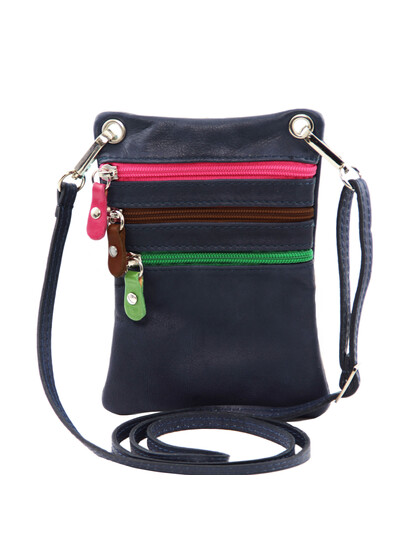 Geanta Tuscany Leather din piele albastru inchis MinicrosS