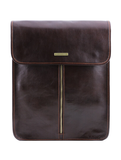Husa pentru camasa si cravata Tuscany Leather, piele maro inchis
