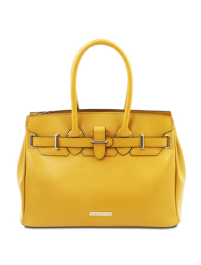 Geanta dama piele naturala, Tuscany Leather, TL Bag galbena
