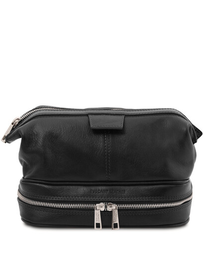 Geanta cosmetice din piele neagra, TL Jacob