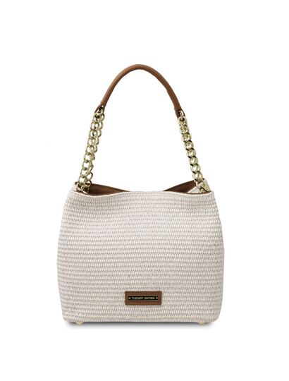 Geanta dama piele naturala alba, TL Bag