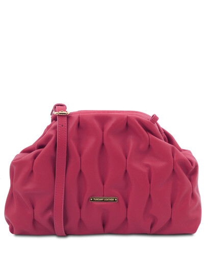 Poseta dama piele naturala fucsia, Tuscany Leather, Rea