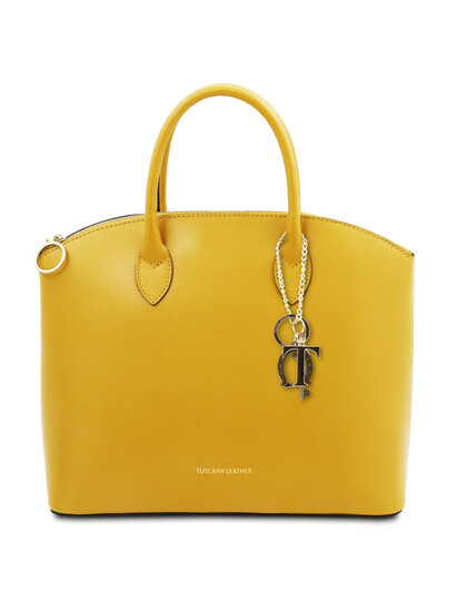 Geanta dama piele galbena Tuscany Leather, KeyLuck