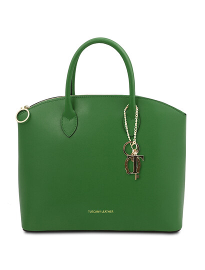 Geanta dama piele naturala verde Tuscany Leather, KeyLuck