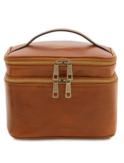 Geanta cosmetice maro deschis Tuscany Leather, Eliot
