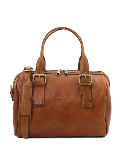 Geanta dama piele Tuscany Leather, maro natural, Eveline