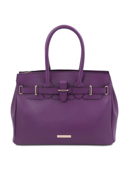 Geanta dama piele naturala, Tuscany Leather, TL Bag mov