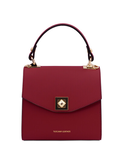 Geanta dama din piele rosie, Tuscany Leather, mica