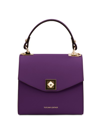 Geanta dama din piele violet, Tuscany Leather, mica