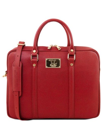 Geanta laptop dama piele rosie Tuscany Leather, PratoS