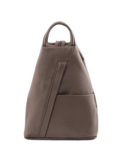Rucsacel dama din piele gri Tuscany Leather, Shanghai
