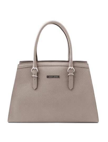 Geanta dama piele naturala gri deschis, Tuscany Leather, TL Bag