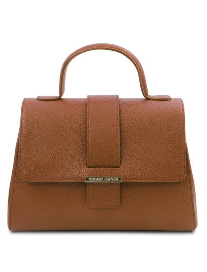 Geanta dama piele naturala coniac, Tuscany Leather, TL Bag